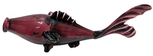 Vintage Empoli Glass Fish Figurine Mouth Blown Hand Crafted Purple 15 1/2" Long - Picture 1 of 11