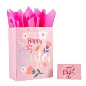 13" Large Easter Gift Bag with Tissue Paper and Handles and Greeting Card for... - Picture 1 of 5