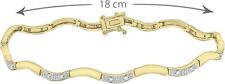 9ct Yellow Gold Diamond Set Wave Bracelet 18cm/7" 3.6mm wide 5.74 Grams