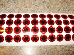 1/2" Diameter 25 Pack Flasher Eyes Fishing Lure Tape in 14 Design/Colors - Picture 1 of 39