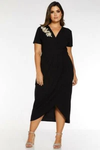 NEU Quiz Kurve Wrap vorne verziert Midi Kleid - Bild 1 von 1