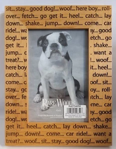Rare Woods Dog Lover Light Wood Picture Frame ~ 4" x 6" - Picture 1 of 5