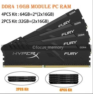 Hyperx 32GB/64GB DDR4-3200MHz PC4-25600 DIMM Desktop Memory Kit (2x16GB) 288-pin - Picture 1 of 11
