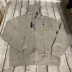 NWT Men’s Top of The World Michigan State Spartans Zip Up Hoodie Sz Large Grey - Picture 1 of 9