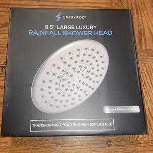 SparkPod 9.5 Inch Large Rain Shower Head Rainfall High Pressure Anti-Clog NEW - Picture 1 of 5