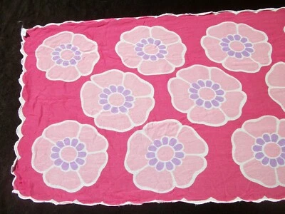 Bufanda Flores Años 70 Rosa y Púrpura Todo Rayón Hecha en Japón Moda Vintage SC26 Foto 1 de 4