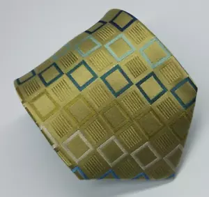 Michael Kors Silk Tie Lime Green Squares Geometric Men Necktie - Picture 1 of 4
