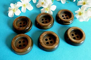 235C Stunning Buttons Vintage " Brown Iced Lot 6 Buttons Ép. 1960/70 - Picture 1 of 4