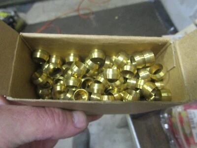 Box Of 300 3/8" Inch Tube OD Brass Compression Sleeves Ferrules Fittings USA - Image 1 of 4