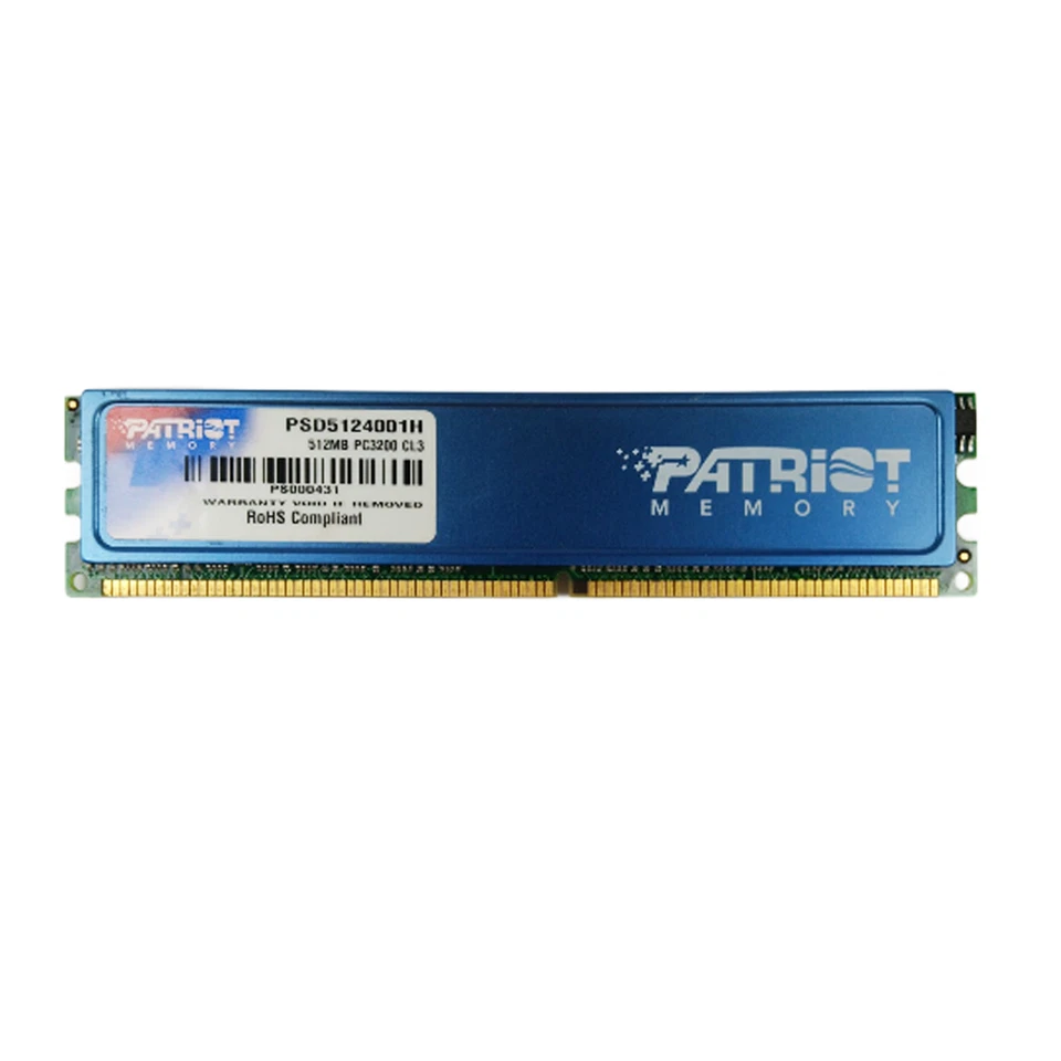 PATRIOT PSD5124001H 512MB PC3200 CL3 DDR1 Desktop Computer PC RAM Memory - Image 1 of 3