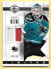 12/13 Panini Limited Materials #AN Antti Niemi 2 Color Prime Patch #03/25