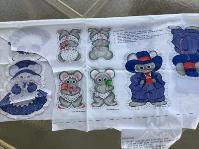 Muelles de corte y costura familiares de ratones de tela #7570, LOTE DE 2 Foto 1 de 4