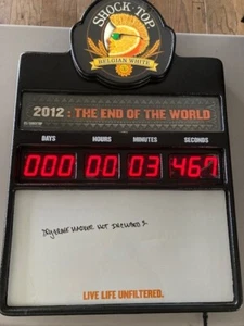 🌟 NEW Shock Top Belgian White Countdown Clock LED Beer Bar Sign Mancave - Picture 1 of 5