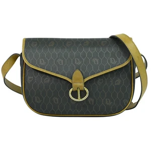 Christian Dior Honeycomb PVC Crossbody Bag Black Gold - Picture 1 of 10