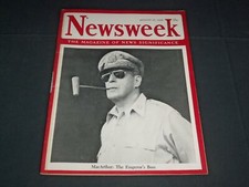 1945 AUGUST 27 NEWSWEEK MAGAZINE - GENERAL MACARTHUR - FRONT COVER - F 2520