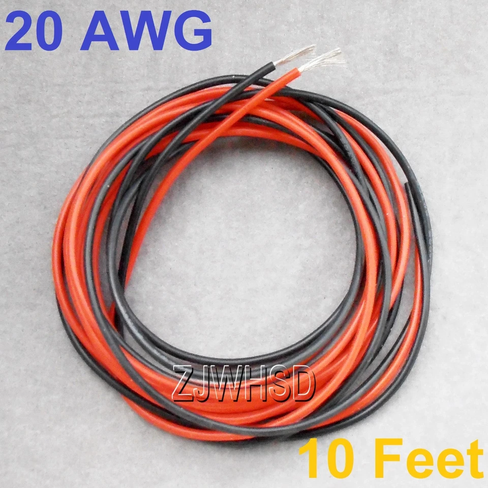 20 AWG 10 Feet (3m) Gauge Silicone Wire Flexible Stranded Copper Cables for RC - Image 1 of 1
