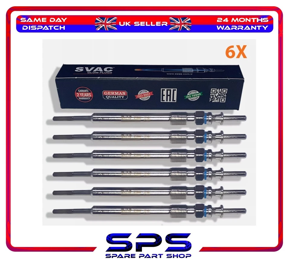 6X GLOW PLUGS DIESEL HEATER 7V FOR BMW 1 2 3 4 5 6 X1 X2 X3 X4 X5 X6 SERIES - Image 1 of 4