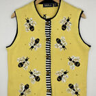Rare Yellow Bumblebee Sweater Vest Button Teacher Belle Pointe Women's Medium