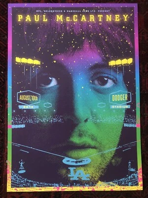 PAUL McCARTNEY 2014 DODGER STADIUM POSTER KII ARENS Super RARE. The Beatles - Image 1 of 4
