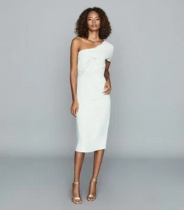 New Reiss Riana One Shoulder Dress in Mint/Aqua/Green Size UK 6/US 2 £195.00 - Picture 1 of 3