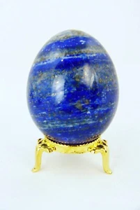 BUTW Afghanistan lapis lazuli egg 58 X 46 mm healing stone with stand 1486R - Picture 1 of 2