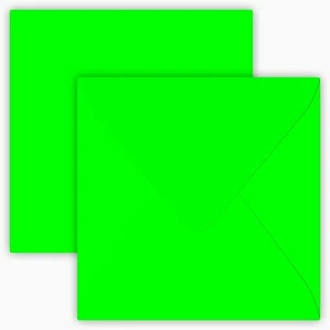 Buste 25 pz verde fluo adesive a umido -15 x 15 cm 150 x 150 mm - Foto 1 di 2
