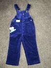 Vintage New Nwt Nos 80'S Happy Kids Boys Corduroy Overalls Blue Size 4T
