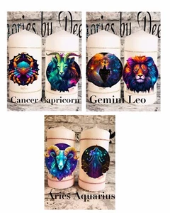 Pillar Candle~Hand Decorated Sparkly Decorative Zodiac Signs Pillar Candles - Picture 1 of 18
