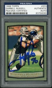 1999 Topps Darrell Russell Signed Card RAIDERS USC PSA SLAB coa AUTOGRAPH  - Picture 1 of 1