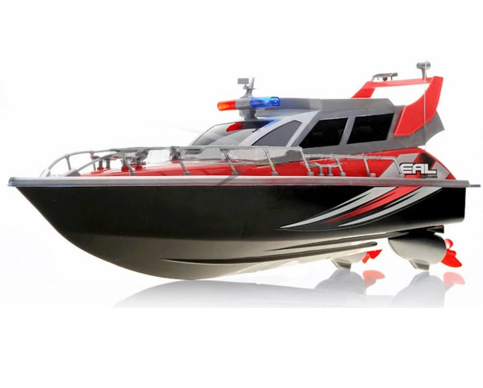 1:20 Police Patrol Cruiser RC Boat Electric Remote Control 4CH RTR Red - Image 1 of 4
