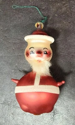 1950s De Carlini Blown Glass Santa Claus Christmas Ornament, ITALY/READ - Image 1 of 4
