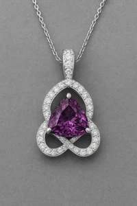 Lab Alexandrite Infinity pendant in Unique Design Necklace 925 Sterling Silver - Picture 1 of 5