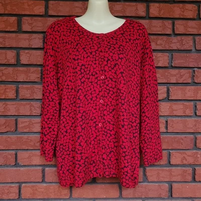 Кардиган Kim Rogers свитер размер L красный 100% хлопок на пуговицах повседневный опрятный - Изображение 1 из 4