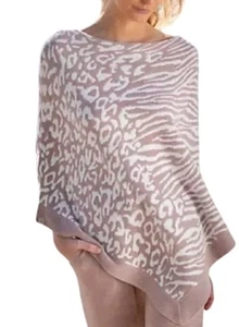 Barefoot Dreams CozyChic Ultra Lite Poncho Ocean Breez Faded Rose Animal  OS NWT - Picture 1 of 4