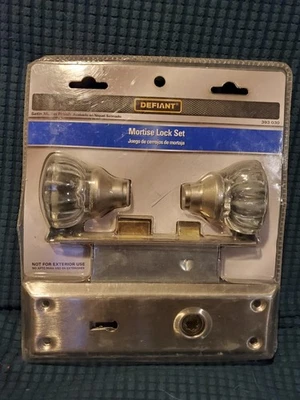 Defiant 2 pulgadas Juego de mortaja perilla de vidrio victoriano de níquel satinado 393030 NUEVO Foto 1 de 4