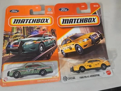 Matchbox Ford Police Interceptor #29.125 NYC Taxi 2025 Case G - Image 1 of 4