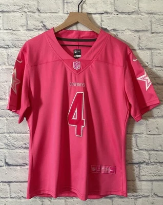 Camiseta Dak Prescott Dallas Cowboys Oficial NFL Nike On Field Rosa Para Mujer XXL Foto 1 de 4