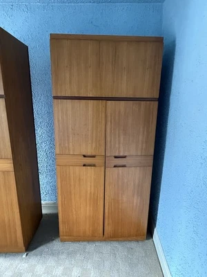 Mid-Century Teak Uniflex Wardrobe Free Standing Double - Image 1 of 4