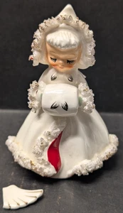 Vintage 1958 Howard Holt Christmas Angel Candle Holder Muff Spaghetti HH Sticker - Picture 1 of 6