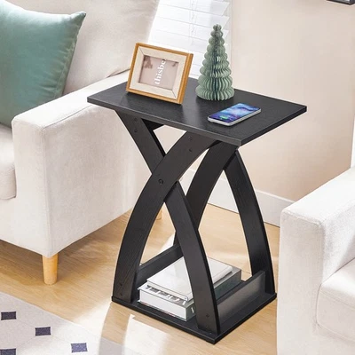 HOOBRO Side Table End Table Nightstand 19.7” L x 11.8” W x 24” H Black - Image 1 of 4