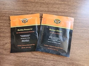 Harley Davidson , Harley Gloss And Harley Preserve Disposable Wipe - Picture 1 of 5