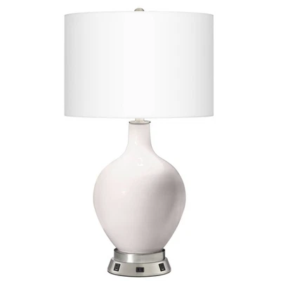 Lámpara blanca inteligente Color Plus Ovo 28 1/2" con base de estación de trabajo USB Foto 1 de 4