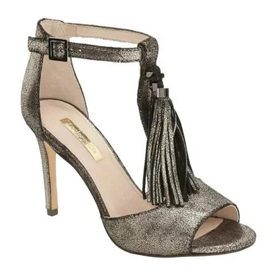 LOUISE ET CIE NWOB Tage Tassel T-Strap Fringe Stiletto Heel Sandal Suede Size 10 - Image 1 of 4