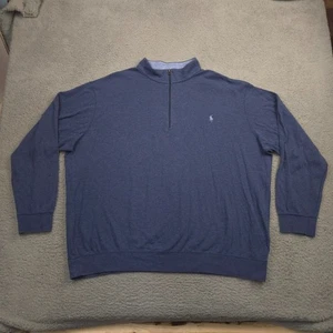 Polo Ralph Lauren 1/4 Zip Pullover Herren 2XLT Blau Baumwollmischung Langarm Sweater - Bild 1 von 11