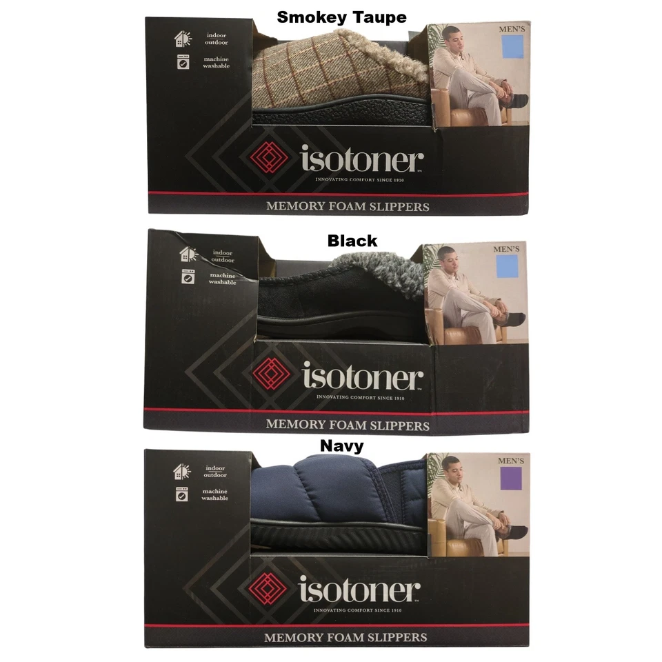 Zapatillas Isotoner clásicas cómodas para interiores/exteriores con capucha para hombre Foto 1 de 1