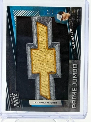 2023 Panini Prime NASCAR Sam Mayer Prime Jumbo Manufacturer Chevrolet Logo 1/1 - Image 1 of 2