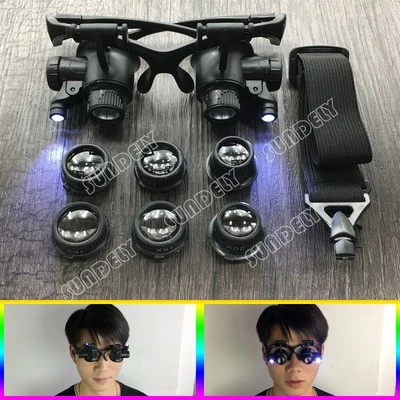 HQ 25X Magnifier Magnifying Eye Glass Loupe Jeweler Watch Repair Kit LED Light