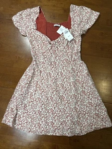 Nuevo Mini Vestido Abercrombie And Fitch Nudo Frontal Talla Pequeña Patrón Floral Nuevo con Etiquetas - Imagen 1 de 15