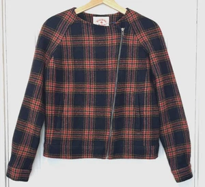 Brooks Brothers Red Fleece Women's Plaid Asymmetrical Zip 100% Wool Jacket, Sz 4 - Picture 1 of 15