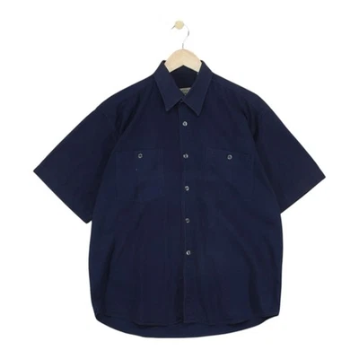 Vintage Camel Utility Shirt Mens Size L Blue Travel Line Short Sleeve - Image 1 of 4